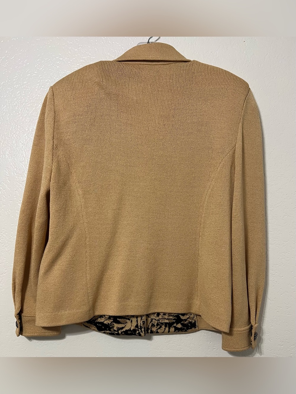 St. John Collection Marie Gray Knit Skirt Suit Set Camel Tan Luxe Career Chic - Picture 5 of 10